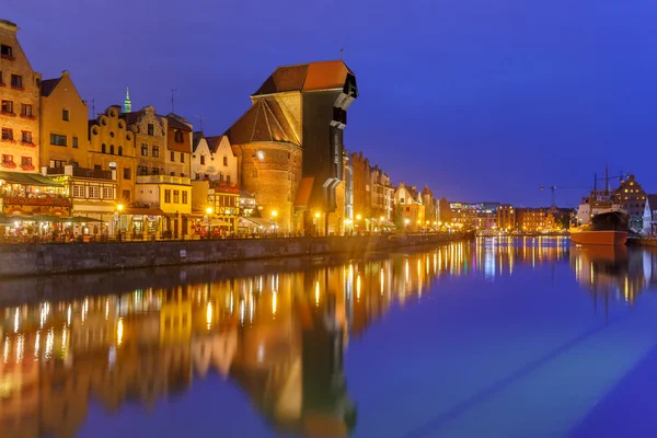 Harbour crane and city gate Zuraw, Gdansk, Poland — Stock Photo, Image