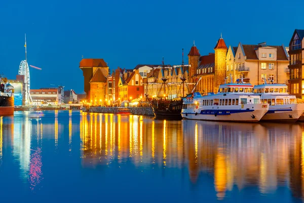 Vieille ville et rivière Motlawa à Gdansk, Pologne — Photo