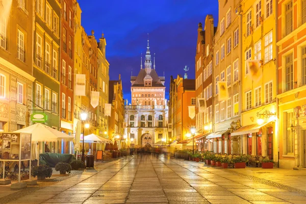 Long Lane and Golden Gate, Gdansk Old Town, Poland — Stock Photo, Image
