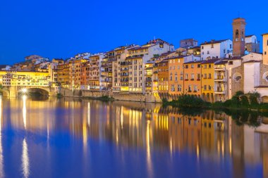 Arno and Ponte Vecchio at night, Florence, Italy clipart