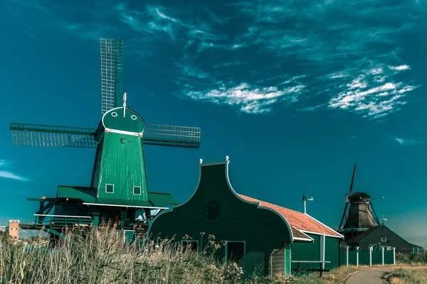 Kincir angin di Zaanse Schans, Belanda — Stok Foto