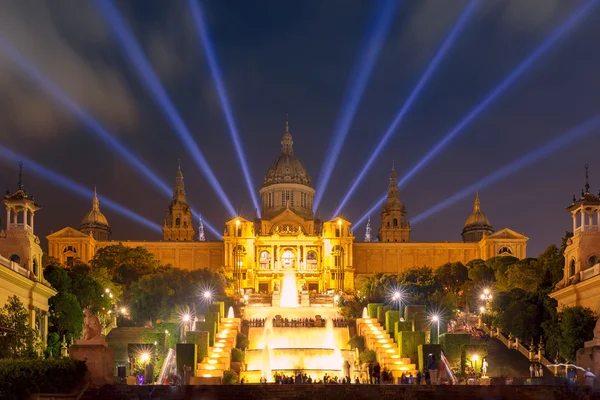 Show de luz e fontes, Placa Espanya, Barcelona — Fotografia de Stock