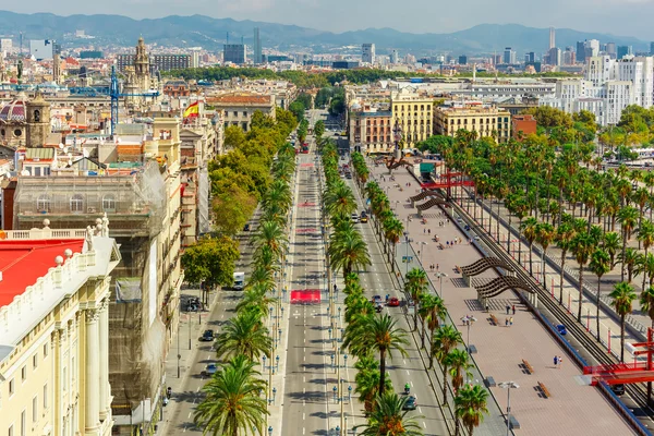 Passeig de Colom em Barcelona, Catalunha, Espanha — Fotografia de Stock