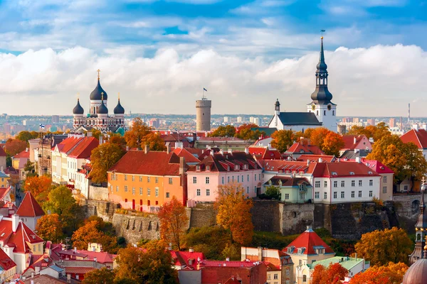 Widok z lotu ptaka starego miasta, Tallin, Estonia — Zdjęcie stockowe