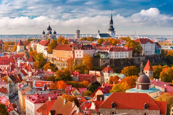 Letecký pohled na staré město, Tallinn, Estonsko — Stock fotografie