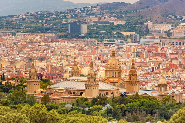Letecký pohled na barcelonu, katalonii, Španělsko — Stock fotografie