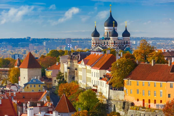 Widok z lotu ptaka starego miasta, Tallin, Estonia — Zdjęcie stockowe