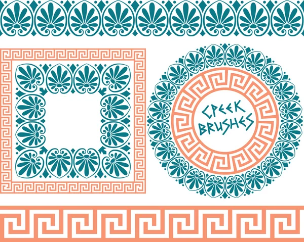 Set 1 Brosses motifs méandre grec — Image vectorielle