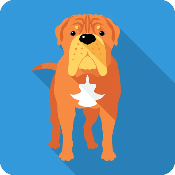 Hund Französisch Dogge Symbol flaches Design — Stockvektor