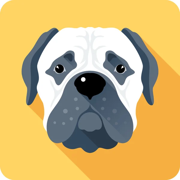 Собака Бульмастиф іконка плоский дизайн — стоковий вектор