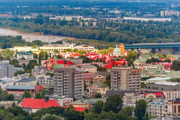 Ptaka nowoczesne i stare miasto, Warszawa, Polska — Zdjęcie stockowe