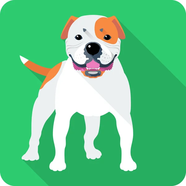 Perro American Bulldog icono diseño plano — Vector de stock