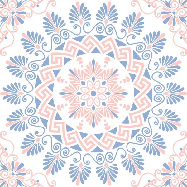 Vector naadloze Griekse floral sieraad, Meander — Stockvector