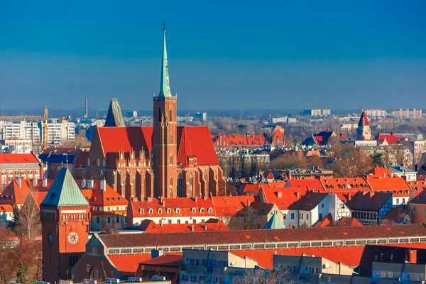 Vista aérea de Wroclaw por la mañana —  Fotos de Stock