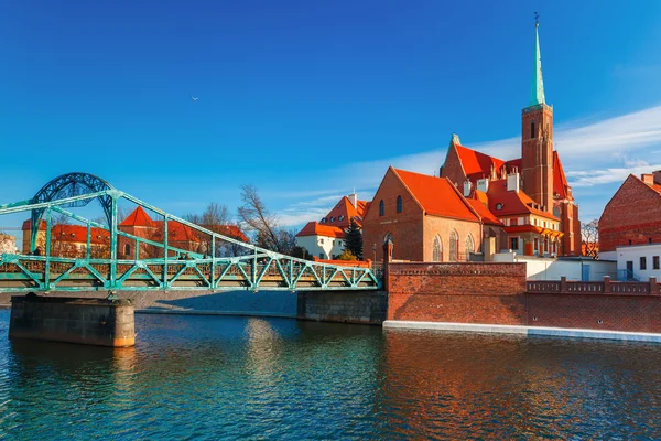 Ponte Tumski al mattino, Breslavia, Polonia — Foto Stock