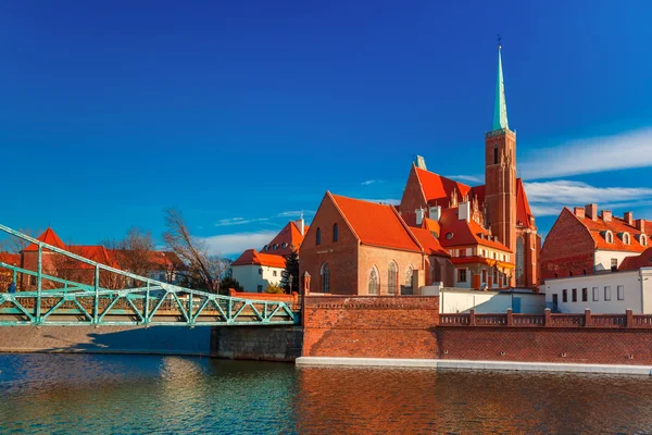 Tumski köprü sabah, Wroclaw, Polonya — Stok fotoğraf