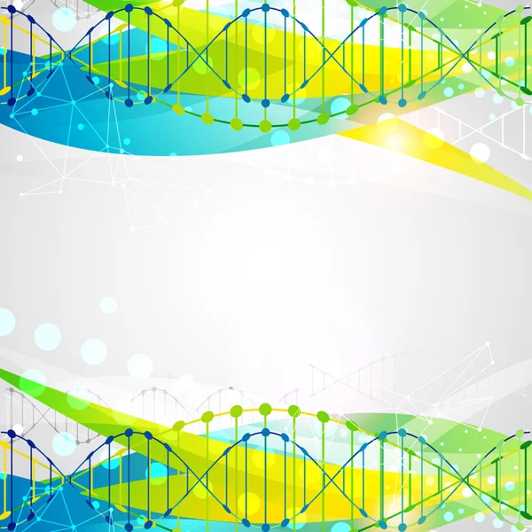 Templat ilmiah dengan molekul DNA - Stok Vektor