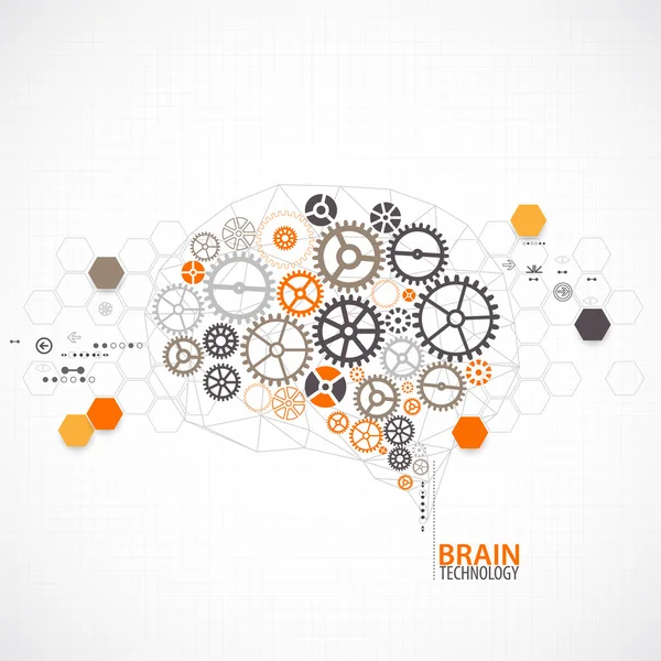 Cerveau numérique abstrait — Image vectorielle