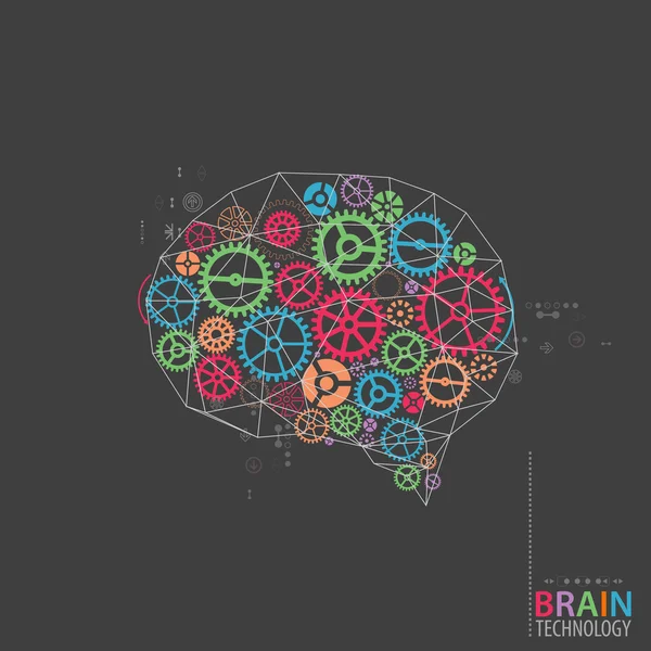 Cerveau numérique abstrait — Image vectorielle