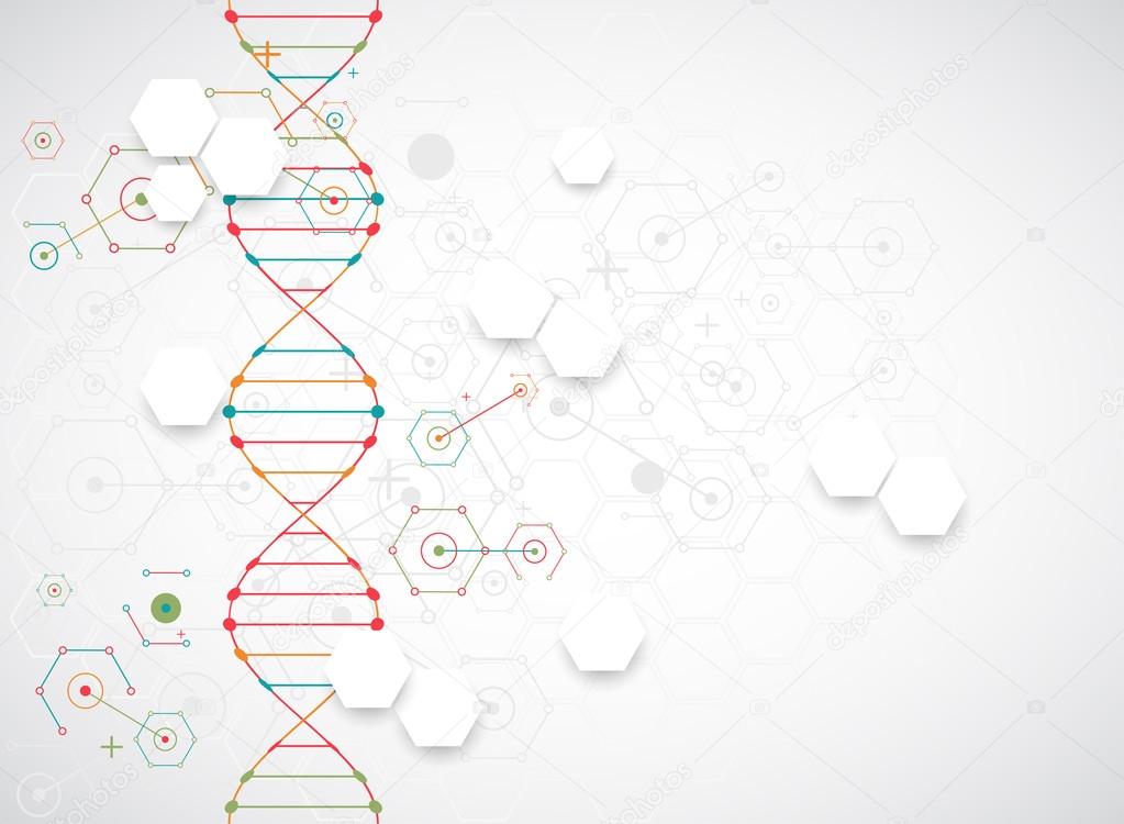 Scientific template with DNA molecules