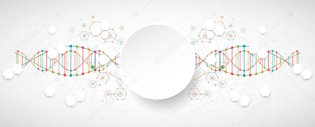 Scientific template with DNA molecules