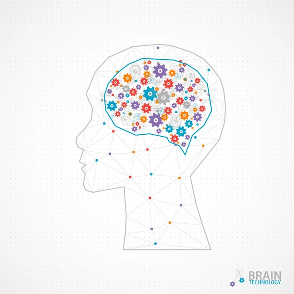 Concept cerveau créatif arrière-plan — Image vectorielle