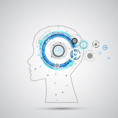 Yaratıcı beyin kavram insan silueti ile