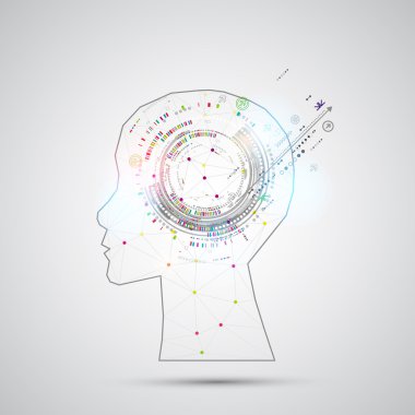 Yaratıcı beyin kavram insan silueti ile