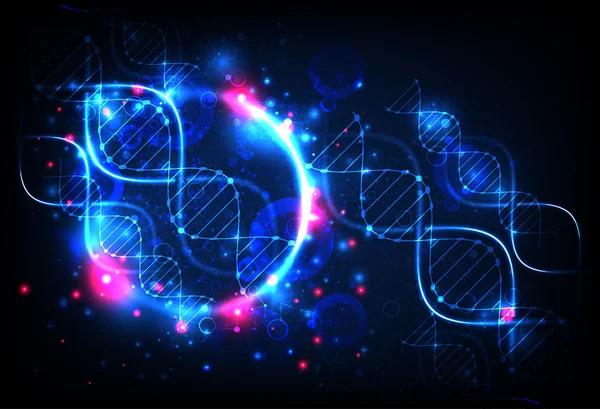 Abstracte wetenschap sjabloon met Dna-moleculen — Stockvector