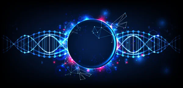 Abstracte wetenschap sjabloon met Dna-moleculen — Stockvector