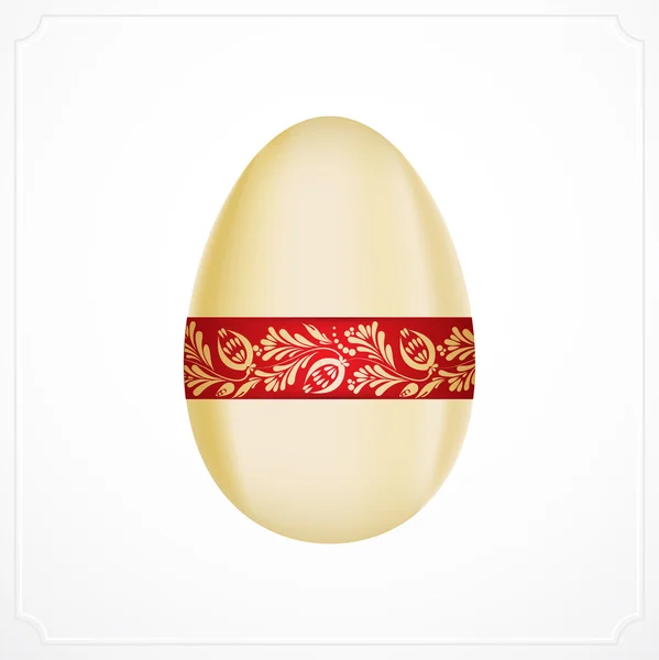Uovo di Pasqua con ornamento floreale — Vettoriale Stock