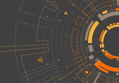 Turuncu renkli teknolojik arka plan