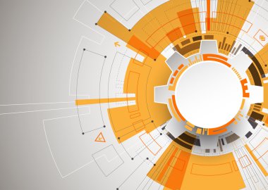 Turuncu renkli teknolojik arka plan