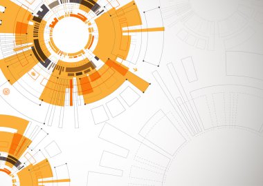 Turuncu renkli teknolojik arka plan