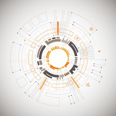 Turuncu renkli teknolojik arka plan