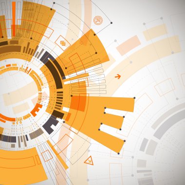 Turuncu renkli teknolojik arka plan