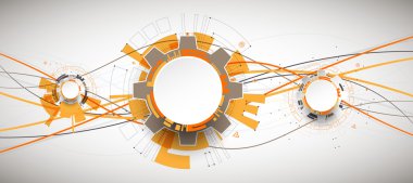 Turuncu renkli teknolojik arka plan