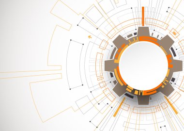 Turuncu renkli teknolojik arka plan