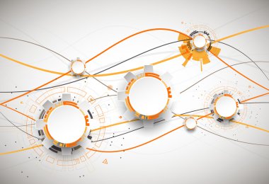 Turuncu renkli teknolojik arka plan