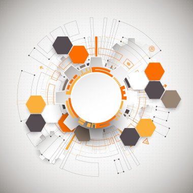 Turuncu renkli teknolojik arka plan