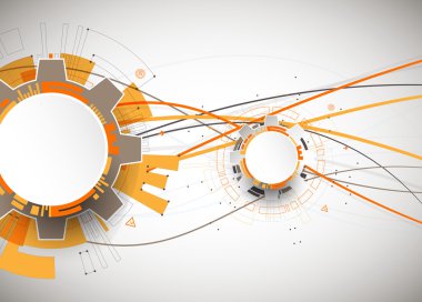 Turuncu renkli teknolojik arka plan