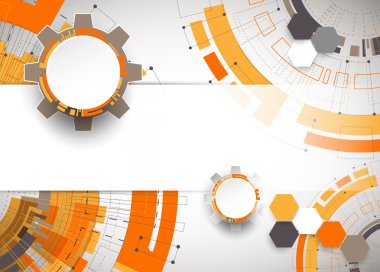 Turuncu renkli teknolojik arka plan