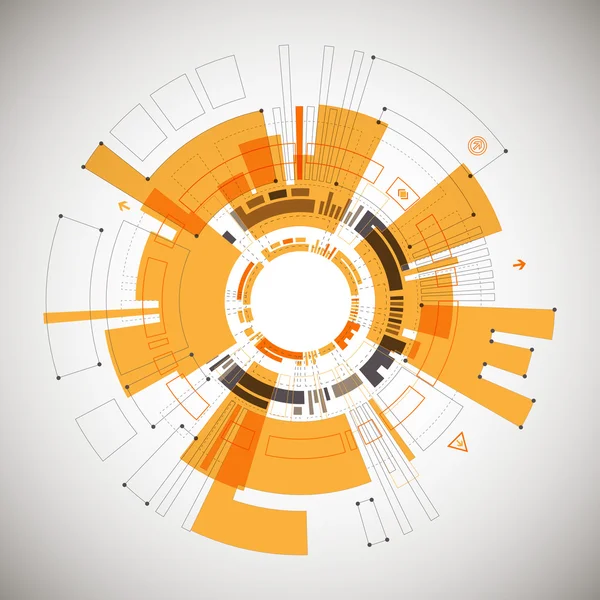 Abstract oranje gekleurde technologische achtergrond — Stockvector