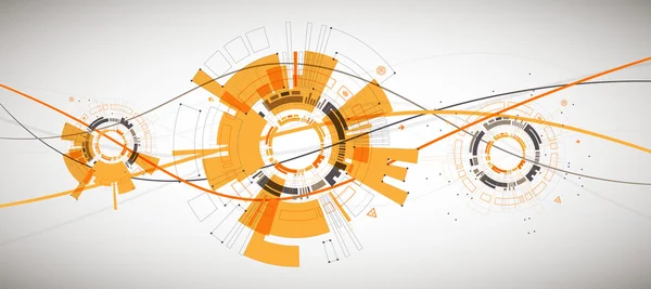 Abstract oranje gekleurde technologische achtergrond — Stockvector