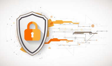 Protection, technology security, encode background
