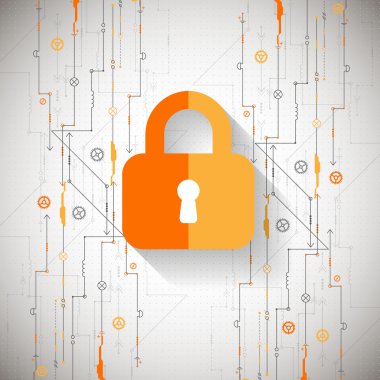 Protection, technology security, encode background