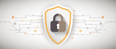 Protection, technology security, encode background