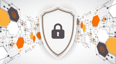 Protection, technology security, encode background