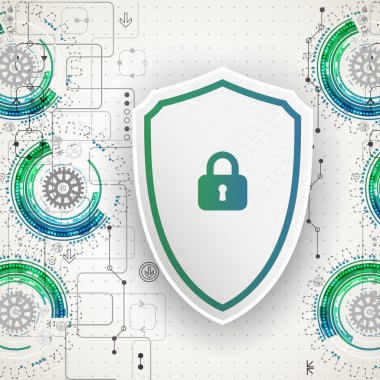 Protection, technology security, encode background