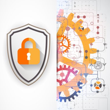Protection, technology security, encode background